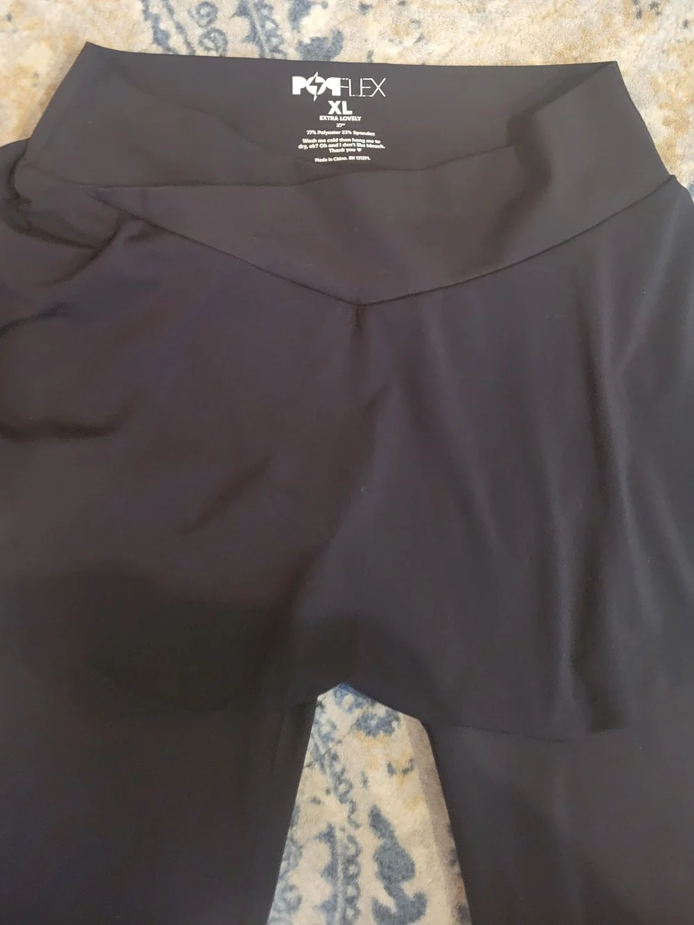 POPFLEX Crisscross Hourglass Black Skirted Active Leggings XL